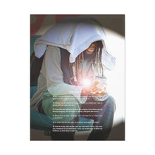 Load image into Gallery viewer, "The Whisper of Jesus: Artful Echoes of Compassion and Righteous Paths" Matthew 25:35-40 Matte Canvas, Stretched, 1.25"