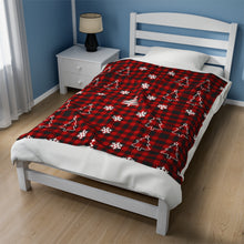 Load image into Gallery viewer, Christmas Tree Velveteen Plush Blanket, Christmas Throw Blanket, Light weight Blanket