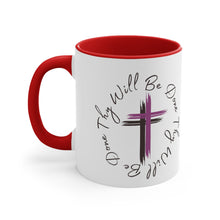Load image into Gallery viewer, Thy Will Be Done Accent Ceramic Coffee Mug, 11oz Purple Cross, Multiple Color Mugs~