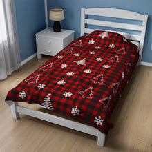 Load image into Gallery viewer, Christmas Tree Velveteen Plush Blanket, Christmas Throw Blanket, Light weight Blanket