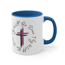 Load image into Gallery viewer, Thy Will Be Done Accent Ceramic Coffee Mug, 11oz Purple Cross, Multiple Color Mugs~