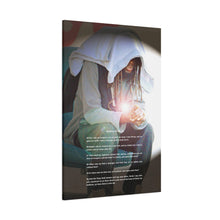 Load image into Gallery viewer, "The Whisper of Jesus: Artful Echoes of Compassion and Righteous Paths" Matthew 25:35-40 Matte Canvas, Stretched, 1.25"