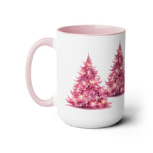 Load image into Gallery viewer, Pink Christmas Tree Mug, Two-Tone Glossy Mugs, 15oz ~