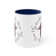 Load image into Gallery viewer, Thy Will Be Done Accent Ceramic Coffee Mug, 11oz Purple Cross, Multiple Color Mugs~