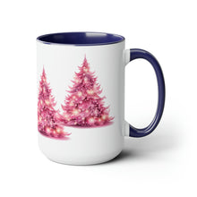 Load image into Gallery viewer, Pink Christmas Tree Mug, Two-Tone Glossy Mugs, 15oz ~