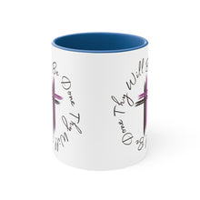 Load image into Gallery viewer, Thy Will Be Done Accent Ceramic Coffee Mug, 11oz Purple Cross, Multiple Color Mugs~