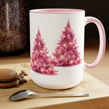Load image into Gallery viewer, Pink Christmas Tree Mug, Two-Tone Glossy Mugs, 15oz ~