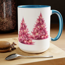 Load image into Gallery viewer, Pink Christmas Tree Mug, Two-Tone Glossy Mugs, 15oz ~
