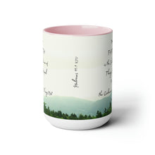 Load image into Gallery viewer, Faith is the things hoped for, Hebrews 11:1, KJV, Two-Tone Glossy Mugs, 15oz ~ ~