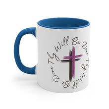 Load image into Gallery viewer, Thy Will Be Done Accent Ceramic Coffee Mug, 11oz Purple Cross, Multiple Color Mugs~