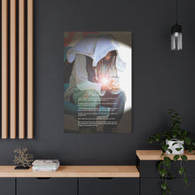 Load image into Gallery viewer, "The Whisper of Jesus: Artful Echoes of Compassion and Righteous Paths" Matthew 25:35-40 Matte Canvas, Stretched, 1.25"
