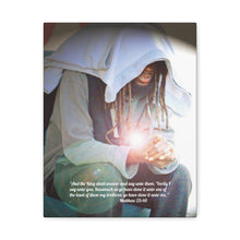 Load image into Gallery viewer, The Whisper of Jesus- Artful Echoes of Compassion and Righteous Paths , Matthew 25:40 Matte Canvas, Stretched, 1.25