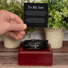 Load image into Gallery viewer, "To My Son" Men's Cross Bracelet