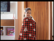 Load image into Gallery viewer, Christmas Tree Velveteen Plush Blanket, Christmas Throw Blanket, Light weight Blanket