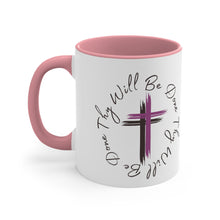 Load image into Gallery viewer, Thy Will Be Done Accent Ceramic Coffee Mug, 11oz Purple Cross, Multiple Color Mugs~
