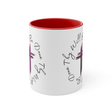 Load image into Gallery viewer, Thy Will Be Done Accent Ceramic Coffee Mug, 11oz Purple Cross, Multiple Color Mugs~
