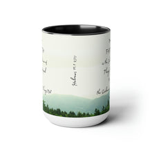 Load image into Gallery viewer, Faith is the things hoped for, Hebrews 11:1, KJV,  Two-Tone Glossy Mugs, 15oz ~ ~
