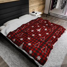 Load image into Gallery viewer, Christmas Tree Velveteen Plush Blanket, Christmas Throw Blanket, Light weight Blanket
