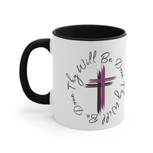 Load image into Gallery viewer, Thy Will Be Done Accent Ceramic Coffee Mug, 11oz Purple Cross, Multiple Color Mugs~
