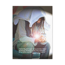 Load image into Gallery viewer, The Whisper of Jesus- Artful Echoes of Compassion and Righteous Paths , Matthew 25:40   Matte Canvas, Stretched, 1.25
