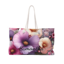 Load image into Gallery viewer, Proverbs 31-25 Oversized Weekender Tote: Strength &amp; Dignity on Every Journey, Shopping, Church, art Supplies, Vacation, or the Beach.
