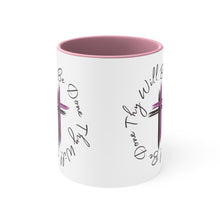 Load image into Gallery viewer, Thy Will Be Done Accent Ceramic Coffee Mug, 11oz Purple Cross, Multiple Color Mugs~
