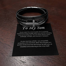 Load image into Gallery viewer, &quot;To My Son&quot; Men&#39;s Cross Bracelet
