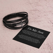 Load image into Gallery viewer, &quot;To My Son&quot; Men&#39;s Cross Bracelet
