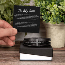 Load image into Gallery viewer, &quot;To My Son&quot; Men&#39;s Cross Bracelet
