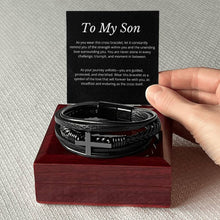 Load image into Gallery viewer, &quot;To My Son&quot; Men&#39;s Cross Bracelet
