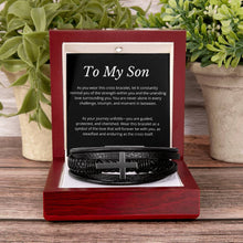 Load image into Gallery viewer, &quot;To My Son&quot; Men&#39;s Cross Bracelet
