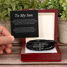 Load image into Gallery viewer, &quot;To My Son&quot; Men&#39;s Cross Bracelet
