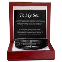 Load image into Gallery viewer, &quot;To My Son&quot; Men&#39;s Cross Bracelet
